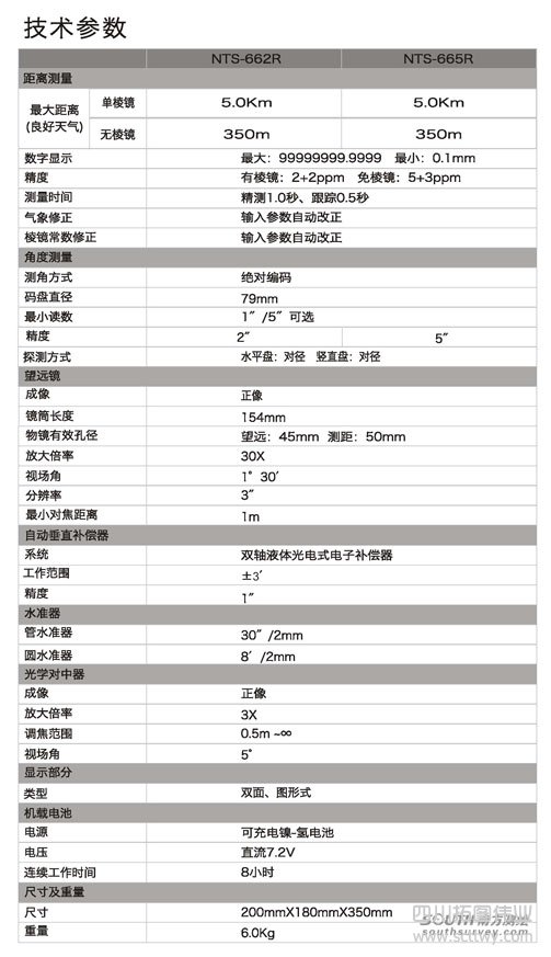 南方NTS-660R系列全站儀