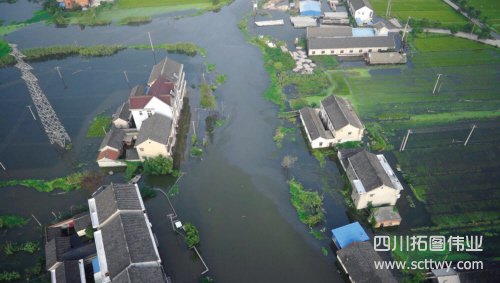 浙江省嘉興市首次動用無人機航拍水災